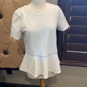 Ann Taylor Factory Cream Peplum Top
